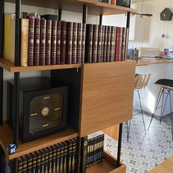 Réalisation d'une bibliothèque en latté chêne teinté proche du lac d'Annecy